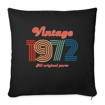 Vintage 1972 all original parts - Sofa pillowcase 17,3'' x 17,3'' (45 x 45 cm) - black - Front