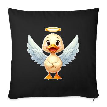 Cute Duck Angel Halo - Sofa pillowcase 17,3'' x 17,3'' (45 x 45 cm) - black - Front