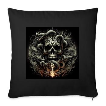 Skull and snakes - Sofa pillowcase 17,3'' x 17,3'' (45 x 45 cm) - black - Front