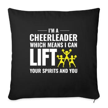 Cheerleader Cheerleading Mädchen Cheering Cheer Squad - Sofakissenbezug 45 x 45 cm - Schwarz - Vorne