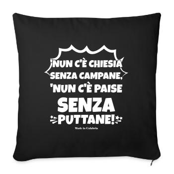 Calabria t-shirt Calabrian proverb t-shirt - Sofa pillowcase 17,3'' x 17,3'' (45 x 45 cm) - black - Front