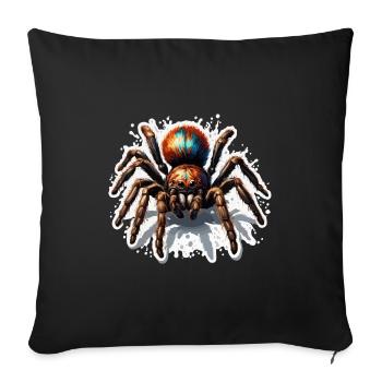 Araignée / Toile / Animal de compagnie / Reptile / Huit pattes - Housse de coussin décorative 45 x 45 cm - noir - Devant
