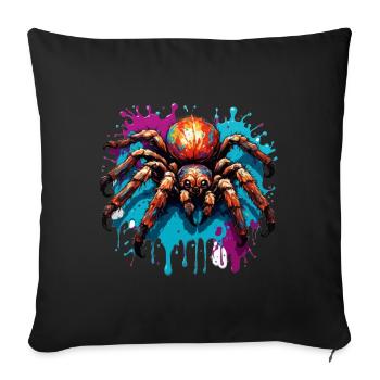 Araignée / Toile / Animal de compagnie / Reptile / Huit pattes - Housse de coussin décorative 45 x 45 cm - noir - Devant