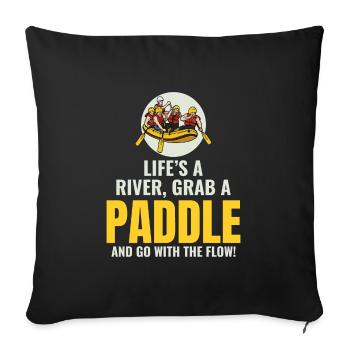 Rafting Team Floß Wildwasser Rafter Paddel Lustig - Sofakissenbezug 45 x 45 cm - Schwarz - Vorne