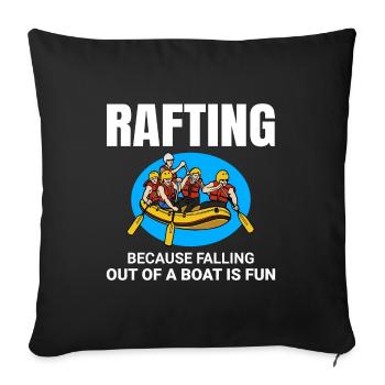 Rafting Team Raft White Water Rafter Paddle Funny - Housse de coussin décorative 45 x 45 cm - noir - Devant