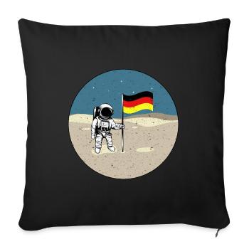 German Moon Landing German Astronaut Moon - Sofa pillowcase 17,3'' x 17,3'' (45 x 45 cm) - black - Front