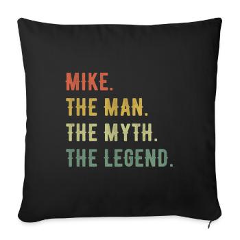 Michael Mike Prénom Forme abrégée Homme Mythe Légende - Housse de coussin décorative 45 x 45 cm - noir - Devant