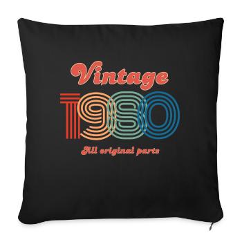 Vintage 1980 all original parts - Housse de coussin décorative 45 x 45 cm - noir - Devant