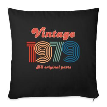 Vintage 1979 all original parts - Sofa pillowcase 17,3'' x 17,3'' (45 x 45 cm) - black - Front