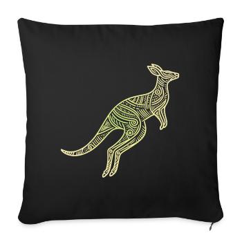 kangaroo aboriginal motifs, tribal - Sofa pillowcase 17,3'' x 17,3'' (45 x 45 cm) - black - Front