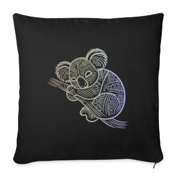 koala en motifs aborigènes , tribal - Housse de coussin décorative 45 x 45 cm - noir - Devant