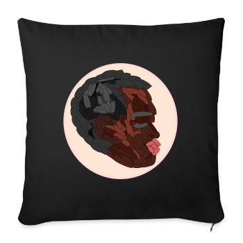 PORTRAIT DE FEMME NOIRE - Housse de coussin décorative 45 x 45 cm - noir - Devant