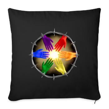 Ensemble - Housse de coussin décorative 45 x 45 cm - noir - Devant