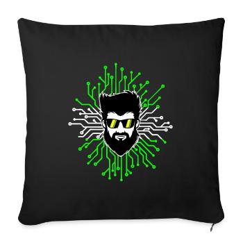 Computerfreak Developer Open Source Code Skripting - Sofakissenbezug 45 x 45 cm - Schwarz - Vorne