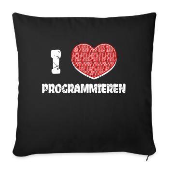 Developer Herz Programmierer Statement Informatik - Sofakissenbezug 45 x 45 cm - Schwarz - Vorne