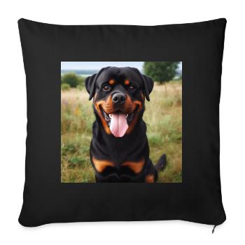 Rottweiler - Sofa pillowcase 17,3'' x 17,3'' (45 x 45 cm) - black - Front