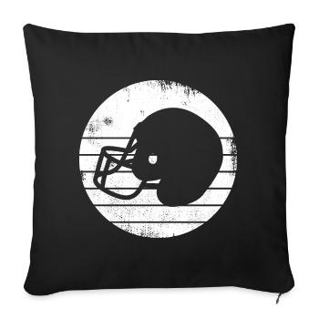 Football Helmet Drawing - Sofa pillowcase 17,3'' x 17,3'' (45 x 45 cm) - black - Front