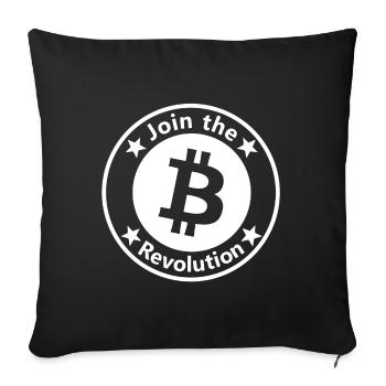 La nouvelle monnaie Bitcoin - Housse de coussin décorative 45 x 45 cm - noir - Devant
