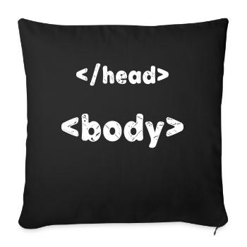 Code Programmeur Développeur Script Informatique - Housse de coussin décorative 45 x 45 cm - noir - Devant