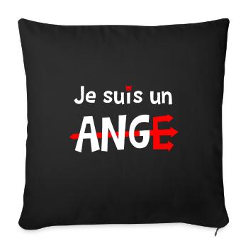 JE SUIS UN ANGE ! - Housse de coussin décorative 45 x 45 cm - noir - Devant