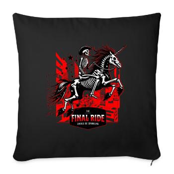 Final ride Skull / Skeleton Rider / Unicorn FS0230 - Sofa pillowcase 17,3'' x 17,3'' (45 x 45 cm) - black - Front