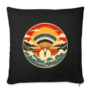 Fallschirmspringer Fallschirmspringen - Sofakissenbezug 45 x 45 cm - Schwarz - Vorne