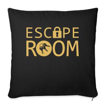 Escape Room Breakout Challenge Puzzle Game - Sofa pillowcase 17,3'' x 17,3'' (45 x 45 cm) - black - Front