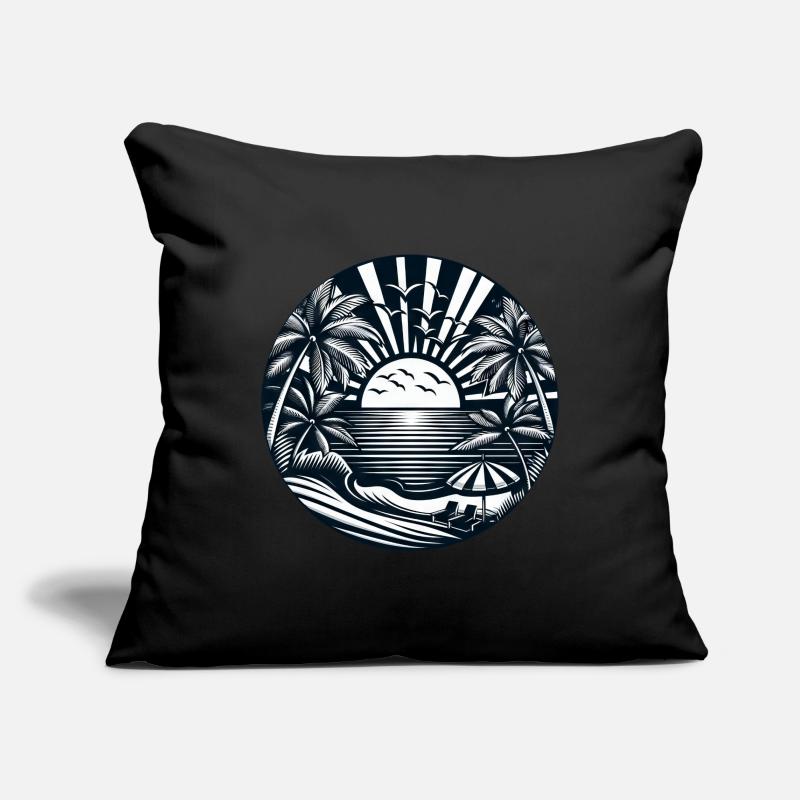 Vacation Summer Sun Beach Palm Trees Silhouette Sofa pillowcase 17,3'' x 17,3'' (45 x 45 cm)