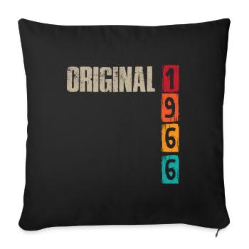 Vintage 1966 - Sofa pillowcase 17,3'' x 17,3'' (45 x 45 cm) - black - Front