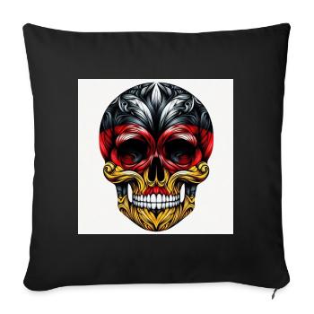 Crâne Allemagne - Housse de coussin décorative 45 x 45 cm - noir - Devant