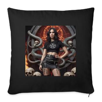 Heavy metal pose - Sofa pillowcase 17,3'' x 17,3'' (45 x 45 cm) - black - Front