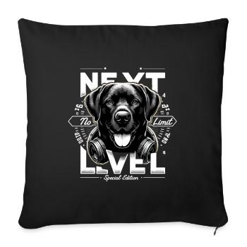 Black Labrador Gangster Next Level Dog Success - Sofa pillowcase 17,3'' x 17,3'' (45 x 45 cm) - black - Front
