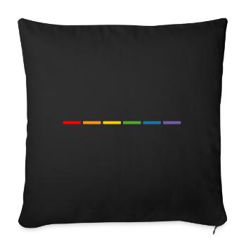T-shirt LGBT CSD Arc-en-ciel - Housse de coussin décorative 45 x 45 cm - noir - Devant