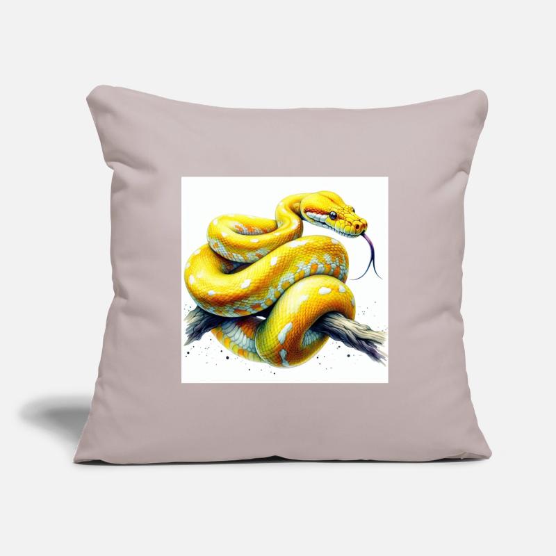 Python jaune Housse de coussin décorative 45 x 45 cm