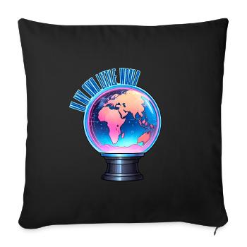 In my own little world - Sofa pillowcase 17,3'' x 17,3'' (45 x 45 cm) - black - Front
