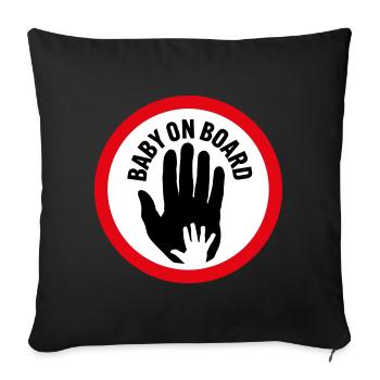 Baby on board hand in hand - Sofa pillowcase 17,3'' x 17,3'' (45 x 45 cm) - black - Front