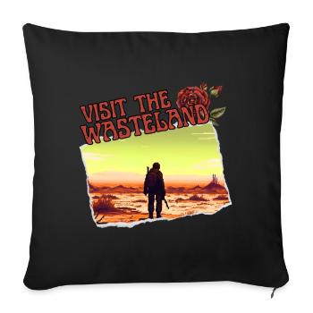 Visit the wasteland - Sofa pillowcase 17,3'' x 17,3'' (45 x 45 cm) - black - Front