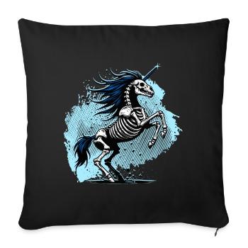 Unicorn Skull // Skeleton Unicorn FS0237 - Sofa pillowcase 17,3'' x 17,3'' (45 x 45 cm) - black - Front