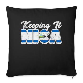 Keeping It Nice Nicaragua Flag Hispanic Nicaraguan - Sofa pillowcase 17,3'' x 17,3'' (45 x 45 cm) - black - Front