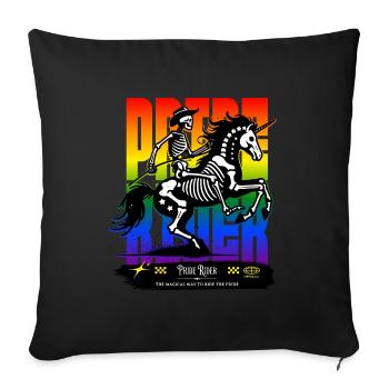 Pride rider Skull // Skeleton Cowboy Unicorn FS0240 - Sofa pillowcase 17,3'' x 17,3'' (45 x 45 cm) - black - Front