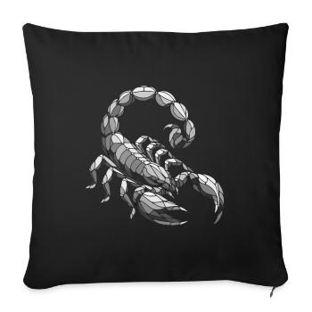 Scorpion Black and White Geometric Art Polygon - Sofa pillowcase 17,3'' x 17,3'' (45 x 45 cm) - black - Front