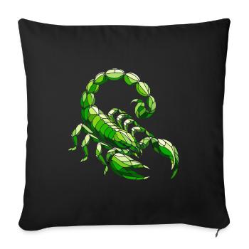 scorpion vert art géométrique polygonal - Housse de coussin décorative 45 x 45 cm - noir - Devant