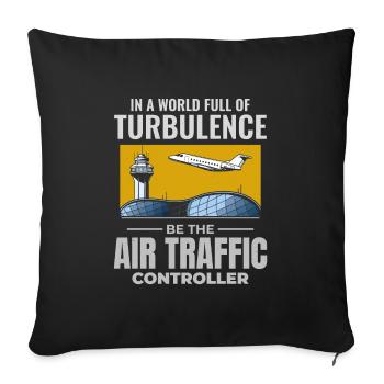 Contrôleur de la circulation aérienne ATC Aviation Humour Avion - Housse de coussin décorative 45 x 45 cm - noir - Devant