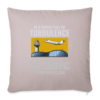 Contrôleur de la circulation aérienne ATC Aviation Humour Avion - Housse de coussin décorative 45 x 45 cm - taupe clair - Devant