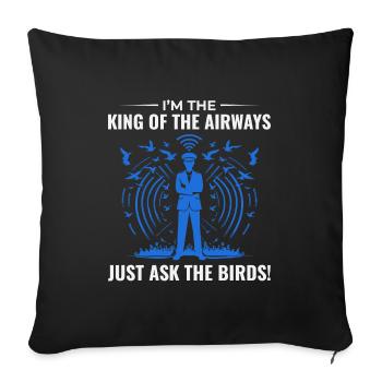 Air Traffic Controller ATC Aviation Humor Airplane - Sofa pillowcase 17,3'' x 17,3'' (45 x 45 cm) - black - Front