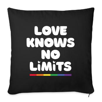 LGBT Pride Month - Love Knows No Limits - Sofa pillowcase 17,3'' x 17,3'' (45 x 45 cm) - black - Front