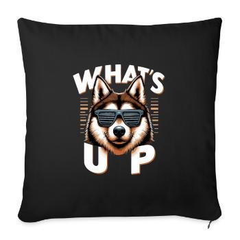 Laika Was geht ab Gangsta Hund Geschenk - Sofakissenbezug 45 x 45 cm - Schwarz - Vorne