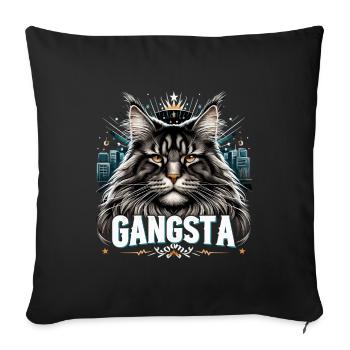 Maine Coon Cat Cool Gangsta Gangster Gift - Sofa pillowcase 17,3'' x 17,3'' (45 x 45 cm) - black - Front