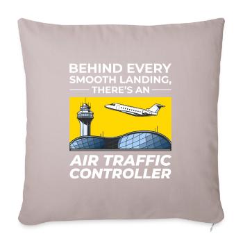 Air Traffic Controller ATC Aviation Humor Flight - Sofa pillowcase 17,3'' x 17,3'' (45 x 45 cm) - light taupe - Front