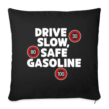 Déclaration de ravitaillement en carburant du stockage d’énergie de la pompe à essence - Housse de coussin décorative 45 x 45 cm - noir - Devant